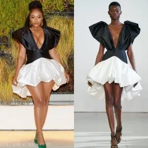 Nomzamo Mbatha Is a Vision In Short Monochrome Dress