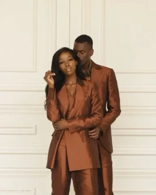 Metallic Brown Suits By Mai Atafo