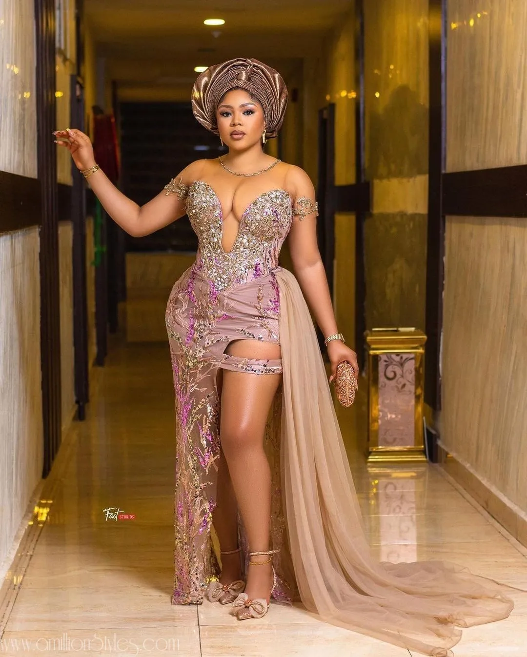 Exquisite Nigerian Lace Asoebi Styles-Volume 47
