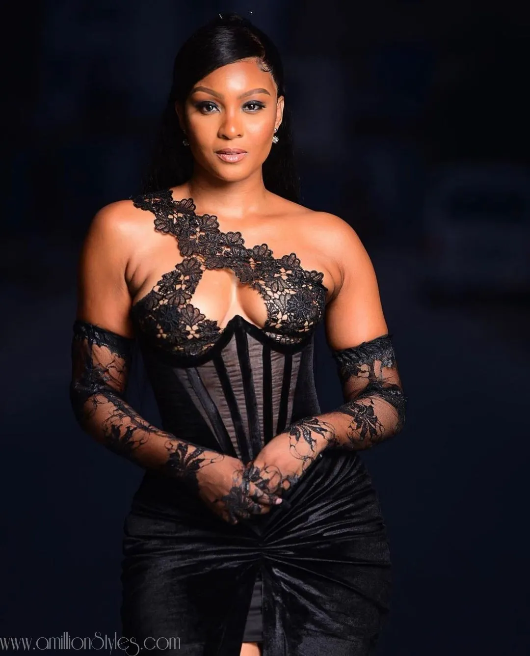 Osas Ighodaro Brought The Heat In This Black Tolu Bally Dress