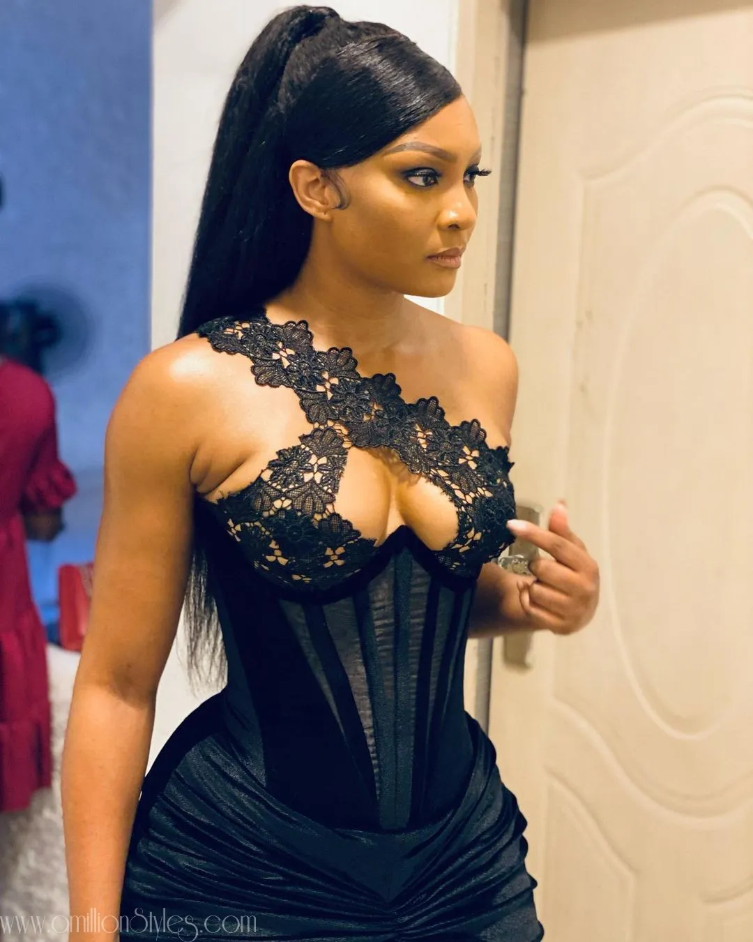 Osas Ighodaro Brought The Heat In This Black Tolu Bally Dress