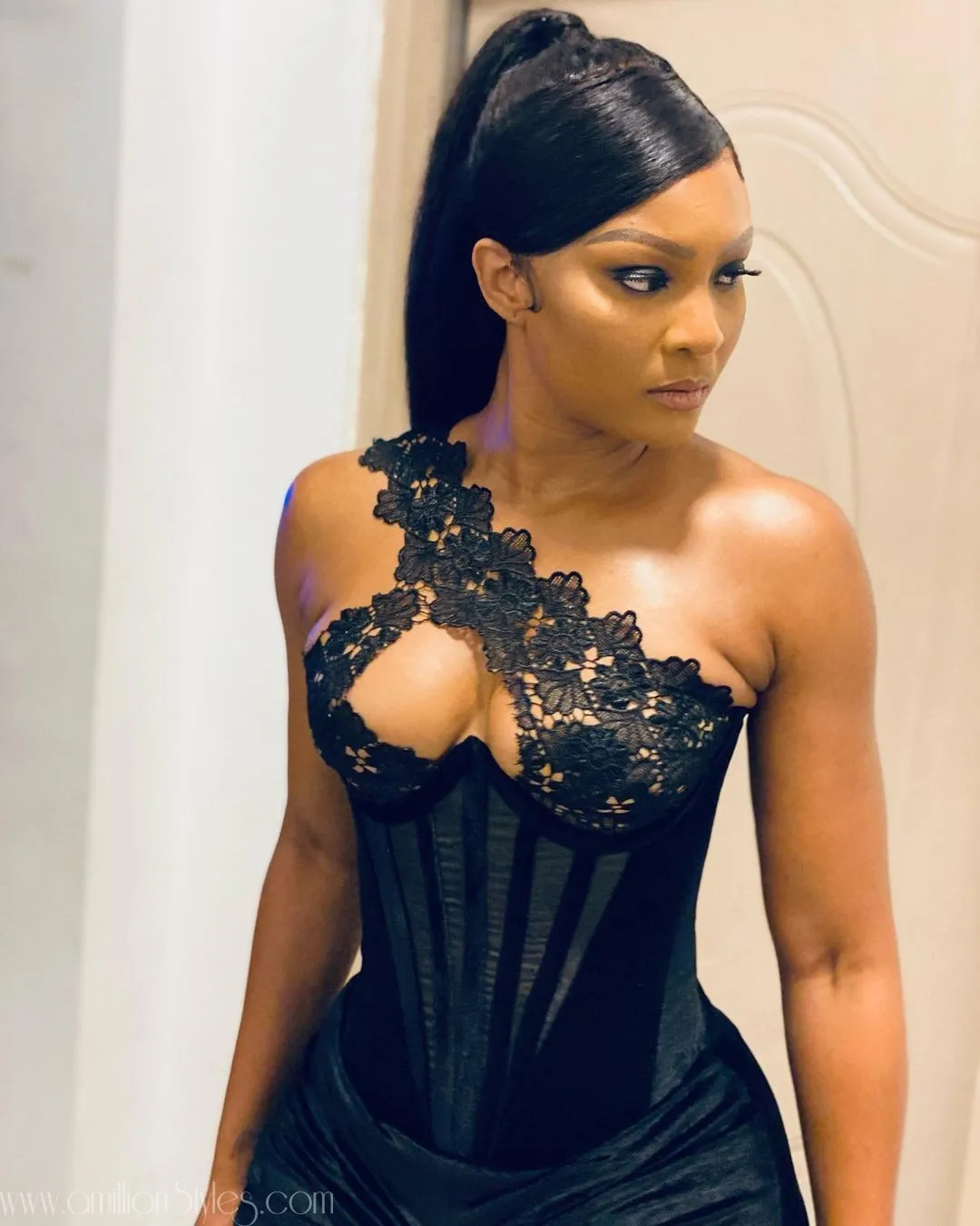 Osas Ighodaro Brought The Heat In This Black Tolu Bally Dress