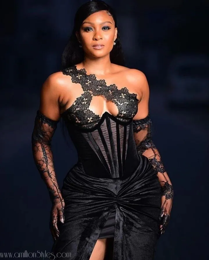 Osas Ighodaro Brought The Heat In This Black Tolu Bally Dress