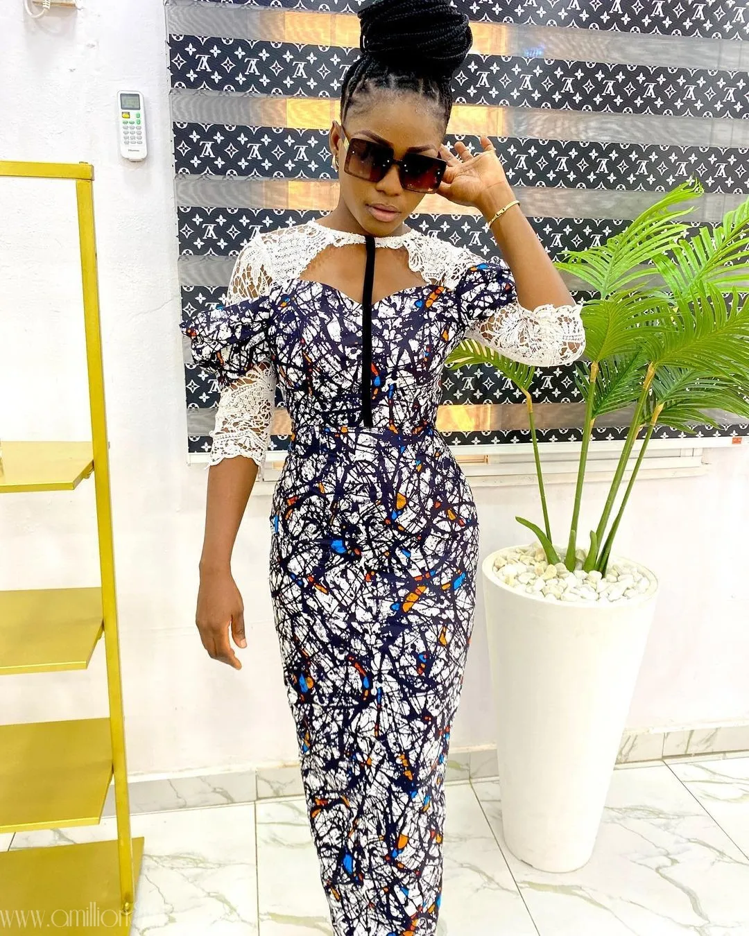 You'll Take A Second Look At This Lace And Ankara Mix Styles
