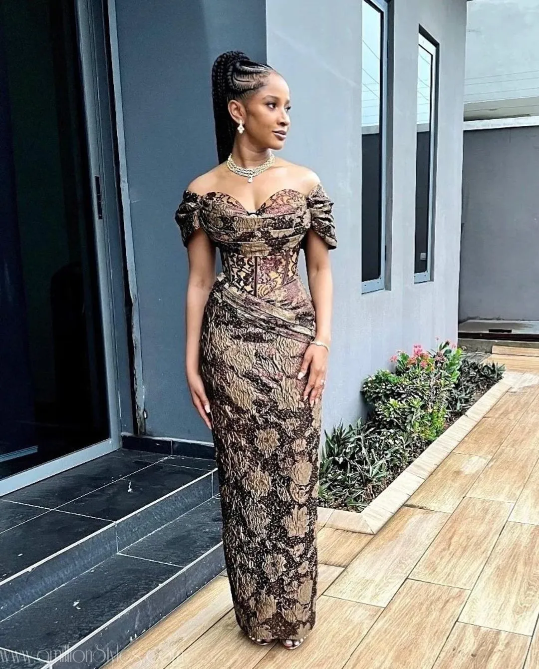 A Chocolate Love Story: A Look At Our Favorite Asoebi Styles At Ini Dima Okogie's Wedding