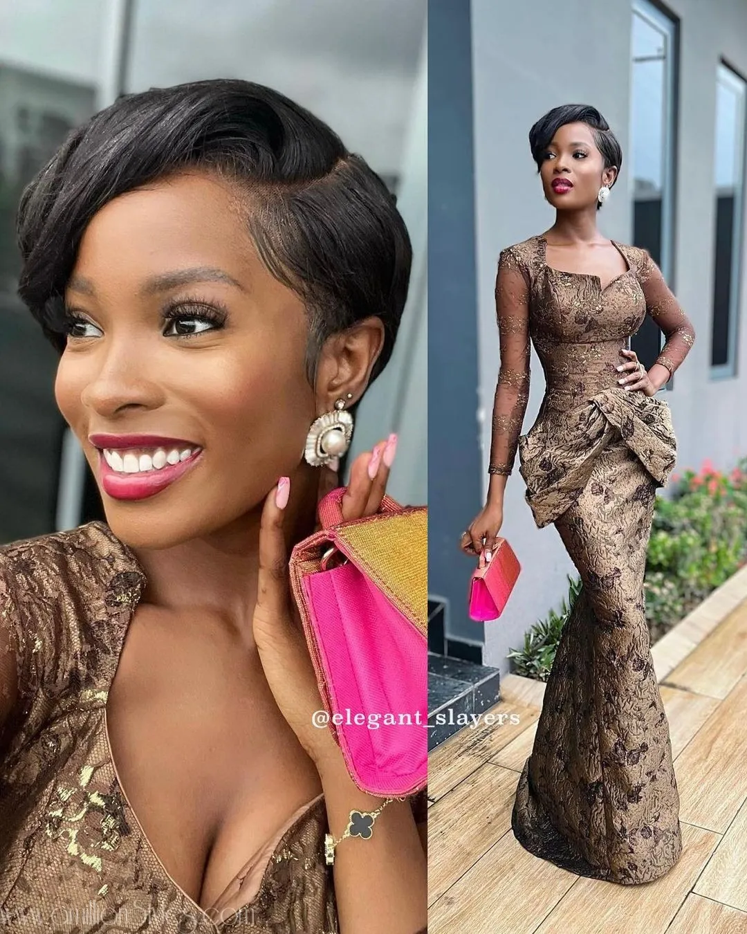 A Chocolate Love Story: A Look At Our Favorite Asoebi Styles At Ini Dima Okogie's Wedding