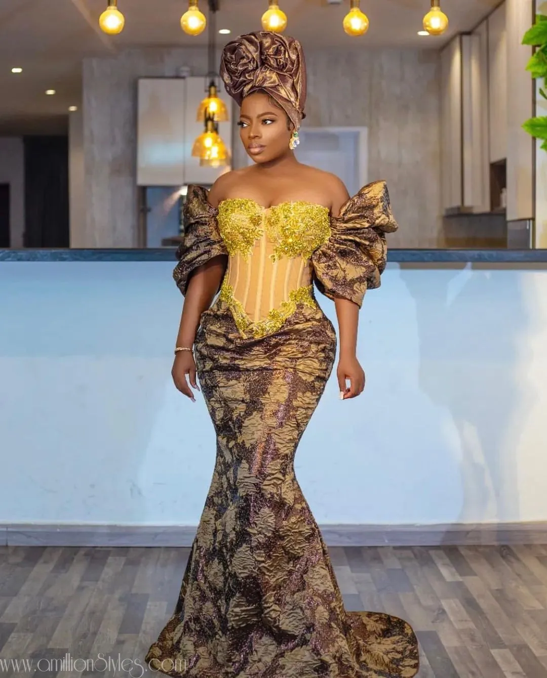 A Chocolate Love Story: A Look At Our Favorite Asoebi Styles At Ini Dima Okogie's Wedding
