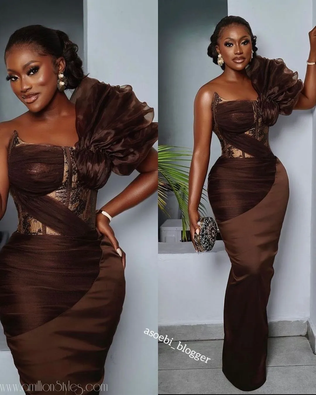A Chocolate Love Story: A Look At Our Favorite Asoebi Styles At Ini Dima Okogie's Wedding
