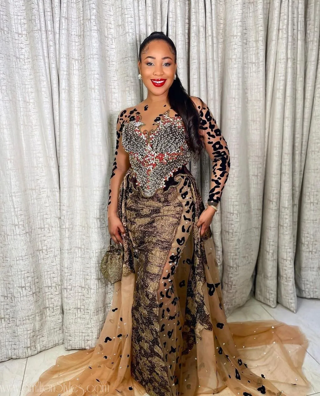 A Chocolate Love Story: A Look At Our Favorite Asoebi Styles At Ini Dima Okogie's Wedding