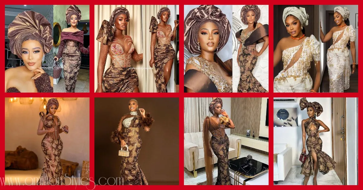 A Chocolate Love Story: A Look At Our Favorite Asoebi Styles At Ini Dima Okogie's Wedding