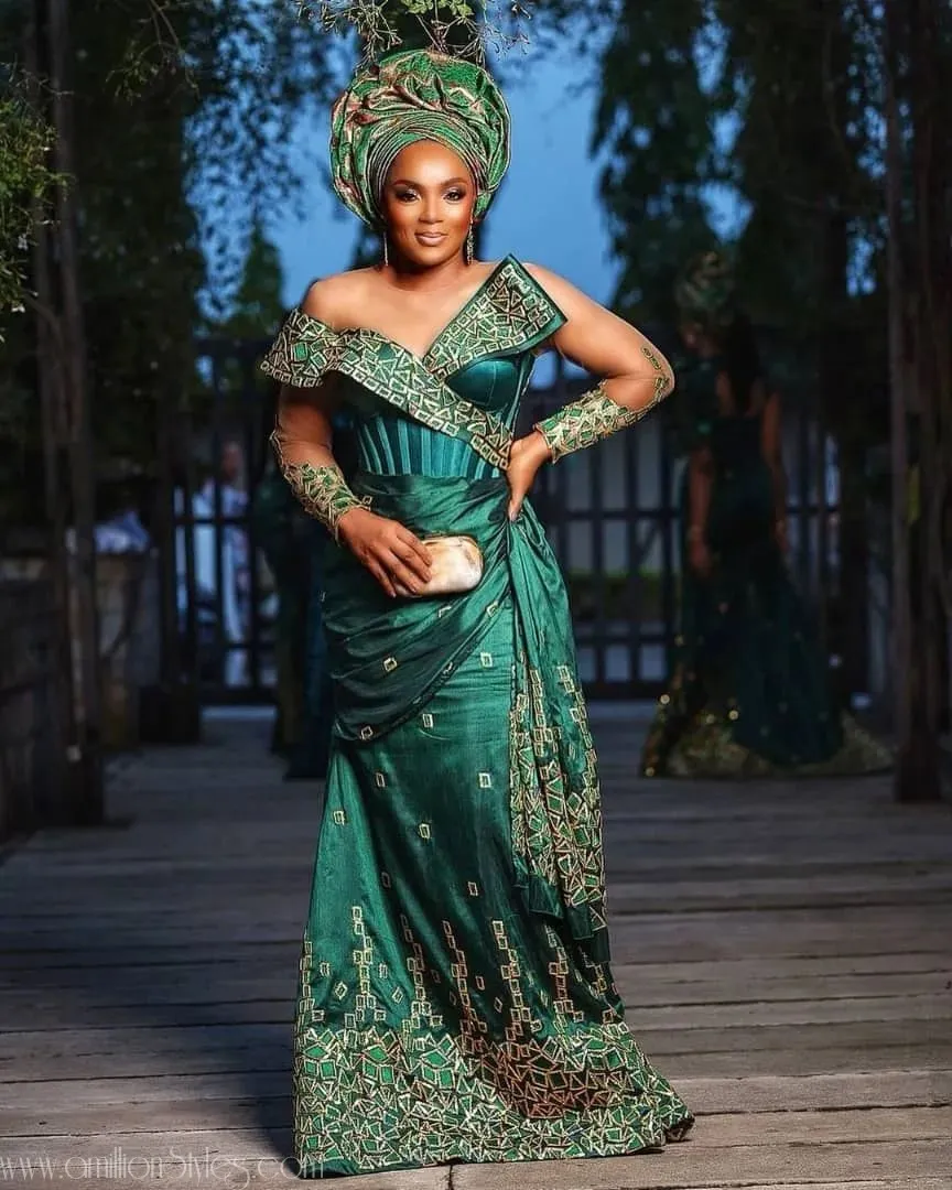 Beautiful Celebrity Asoebi Styles At Rita Dominic's Wedding