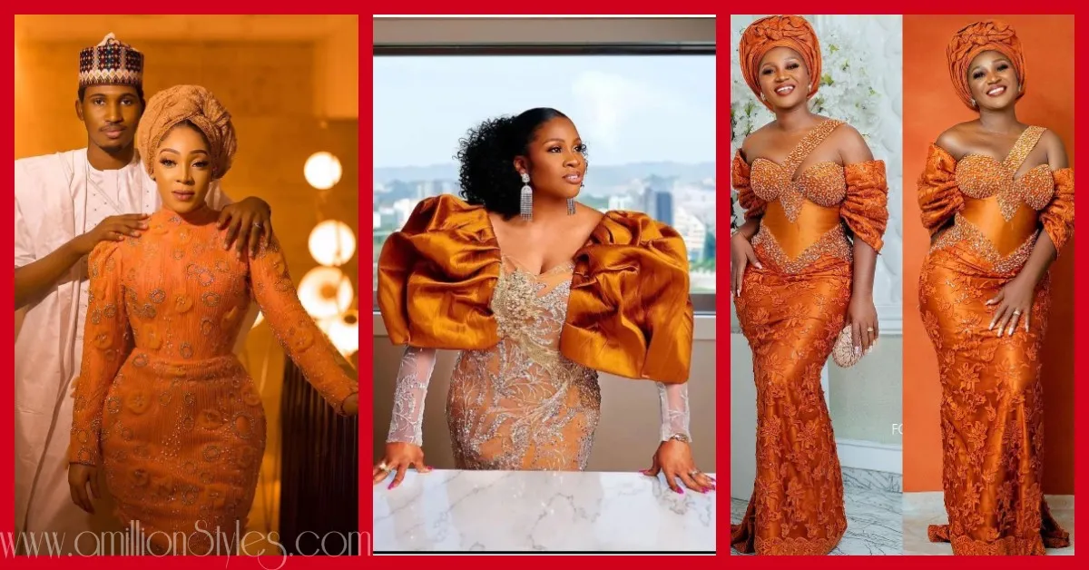 7 Orange Lace Asoebi Styles For Monday