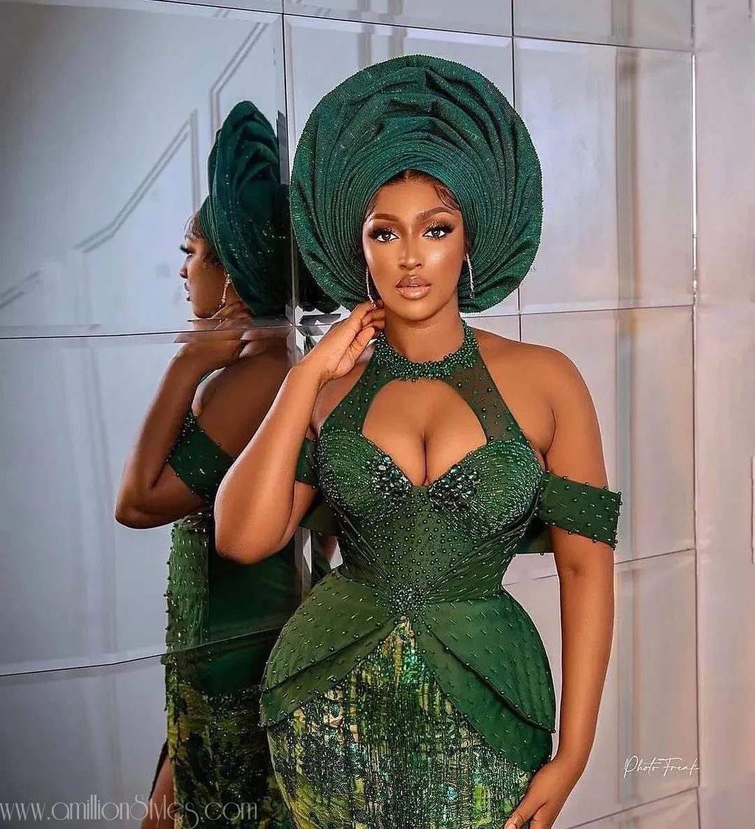 Exquisite Nigerian Lace Asoebi Styles-Volume 55
