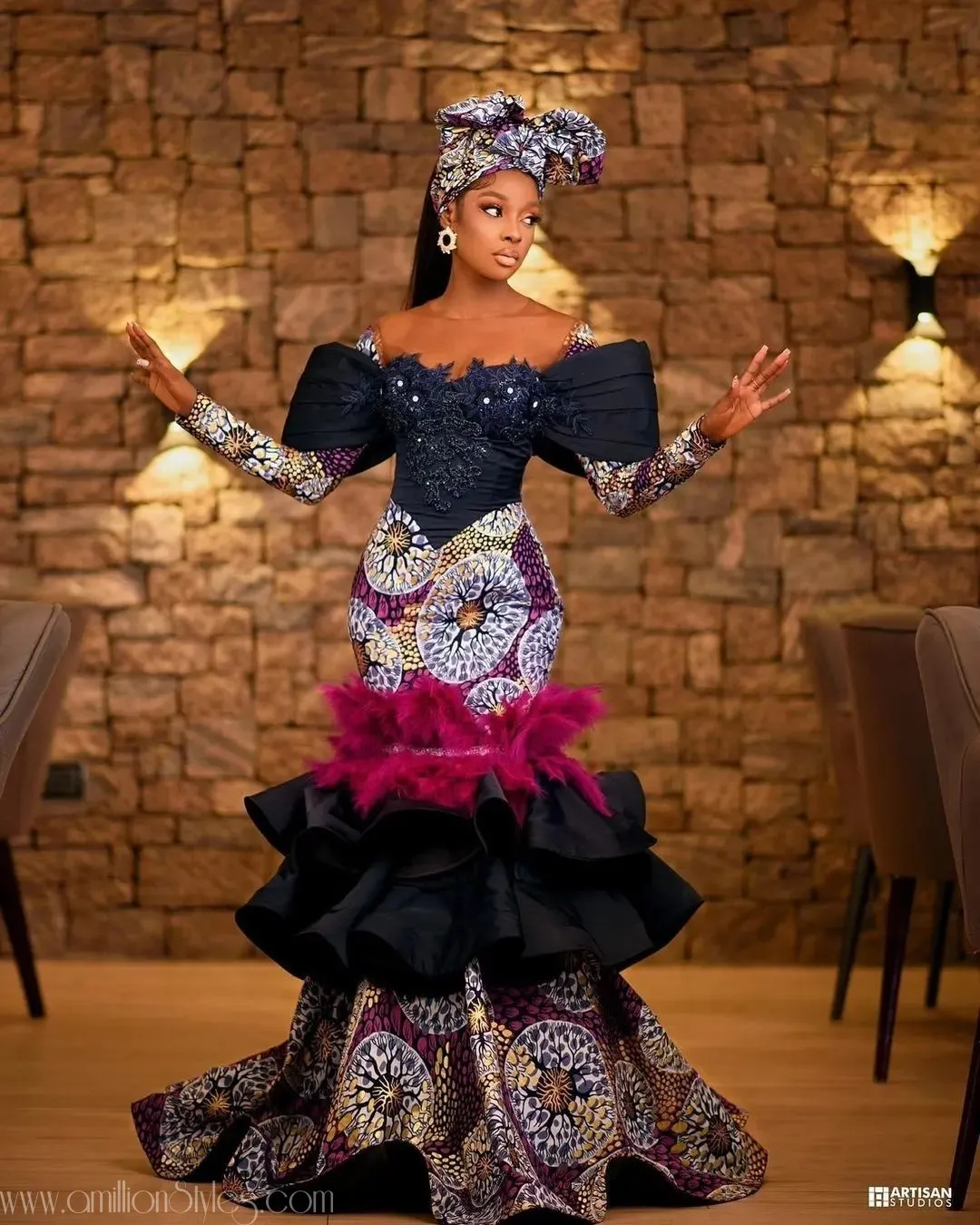 10 Beautiful Long Ankara Styles For Women
