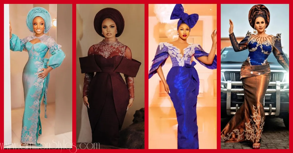 Check Out These Blue And Brown Yoruba Wedding Styles