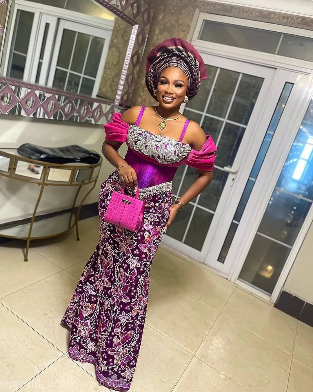 We Are Loving These 9 Jaw-Dropping Pink Lace Asoebi Styles