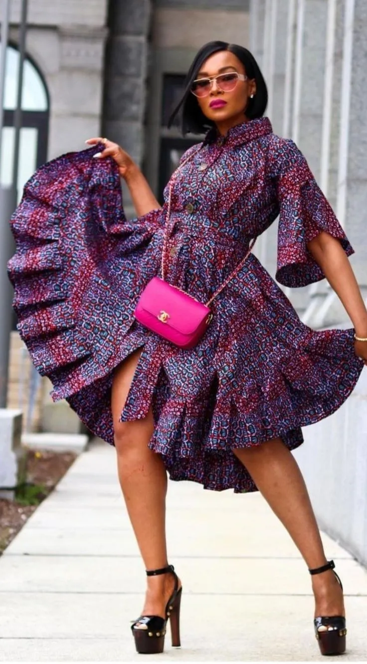 Ankara Short Flare Gown