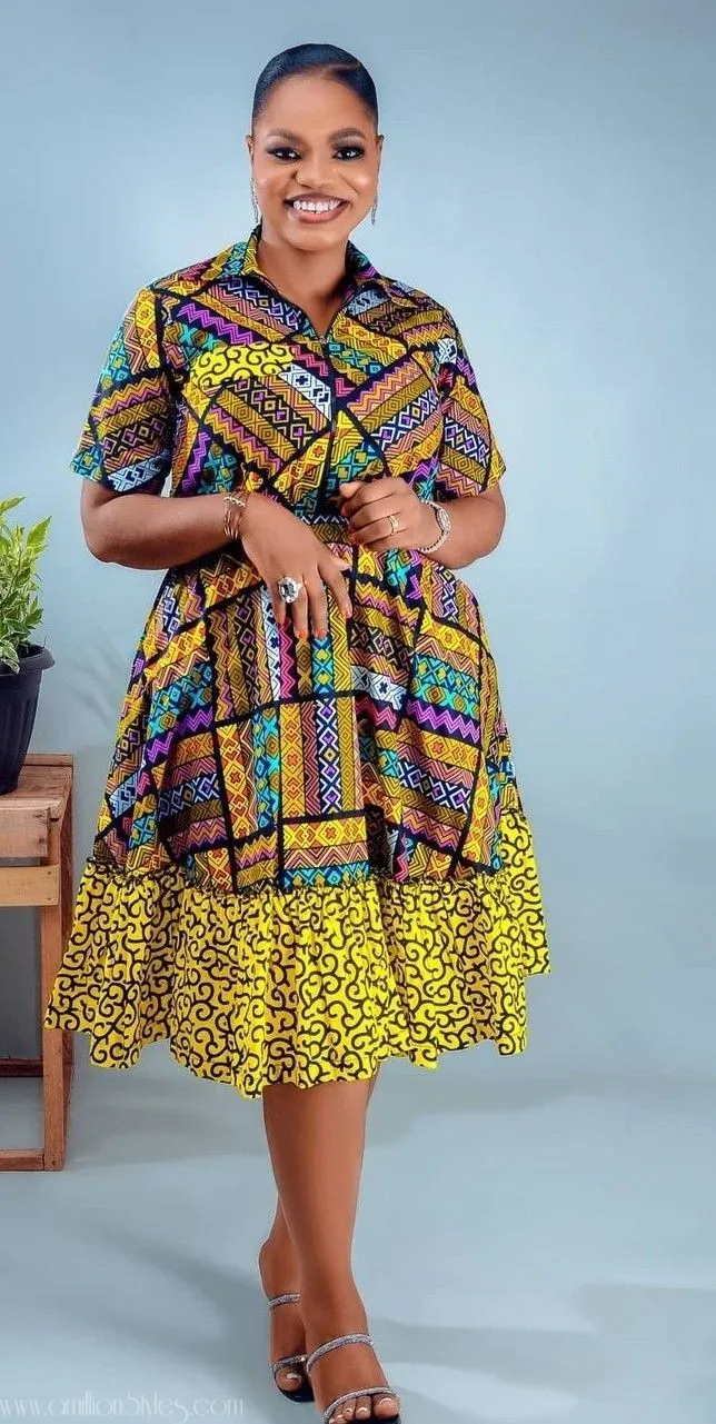 Ankara Short Flare Gown