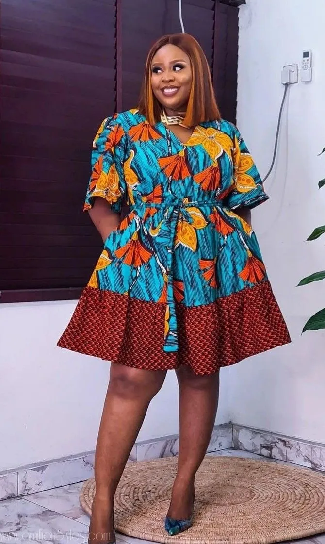 Ankara Short Flare Gown