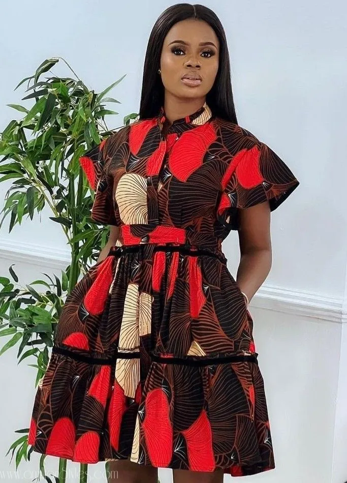 Ankara Short Flare Gown