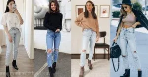 Mom Jeans And Boot Outfit Ideas For Women