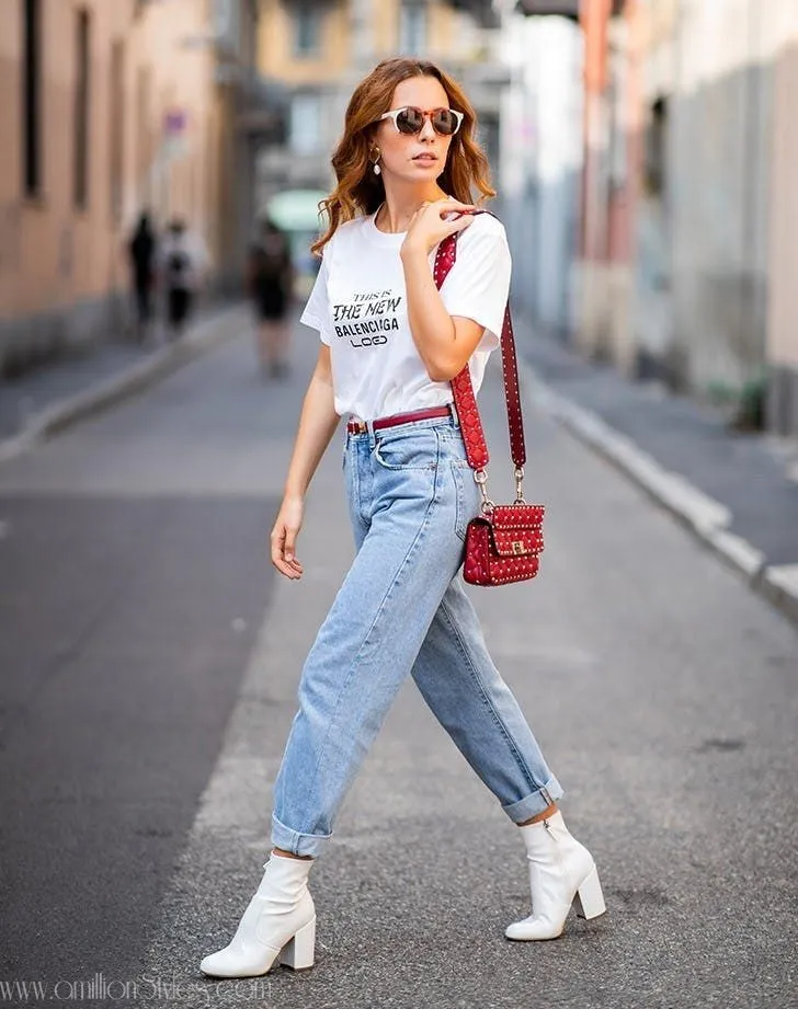Mom Jeans And Boot Outfit Ideas For Women