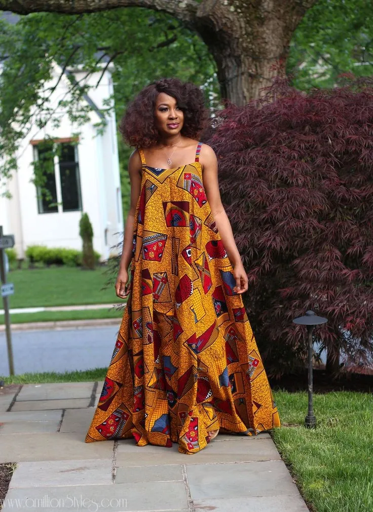 African Print Maxi Dress 