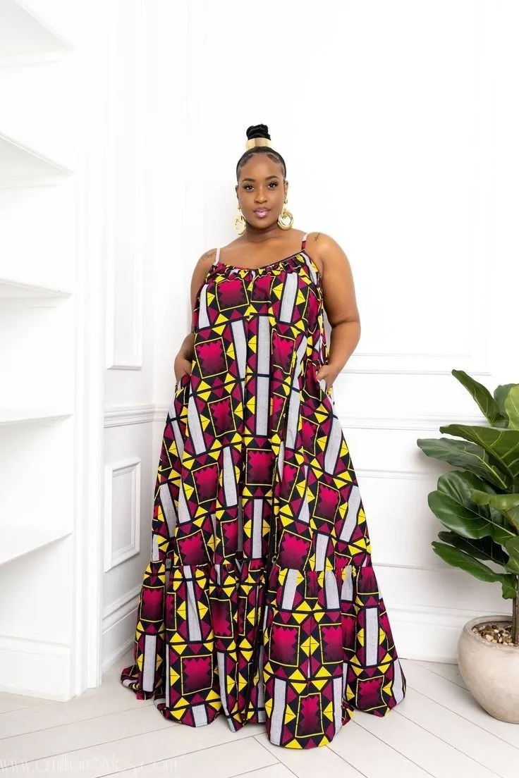 African Print Maxi Dress 