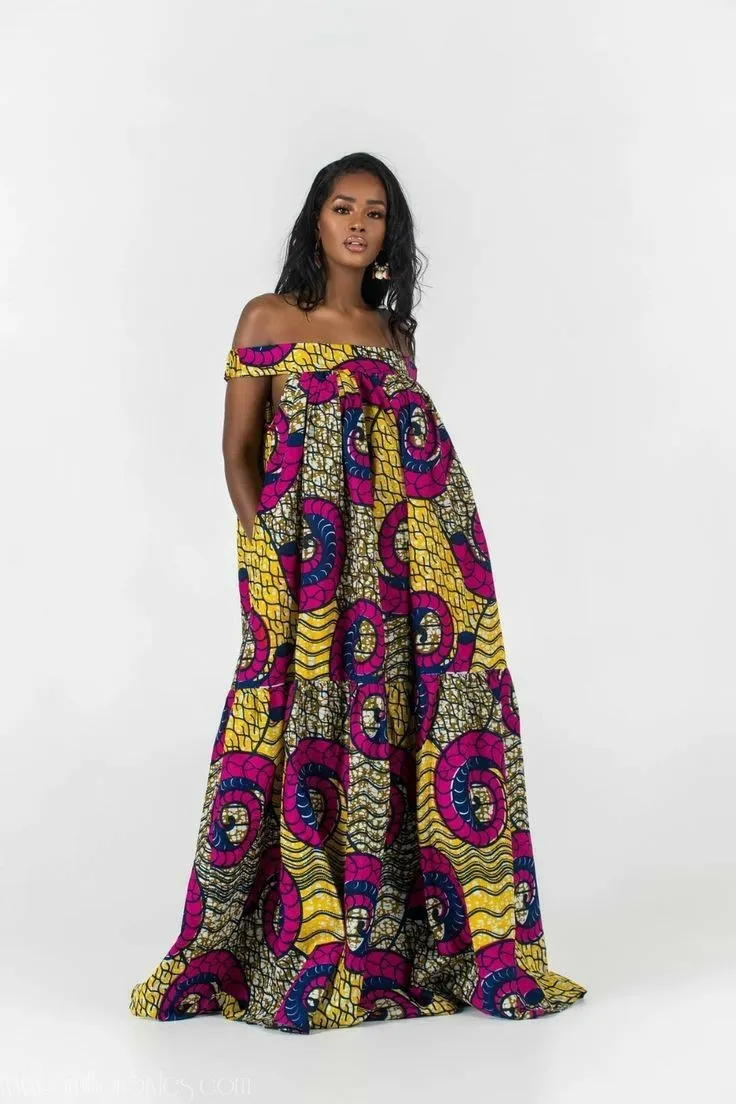 African Print Maxi Dress 