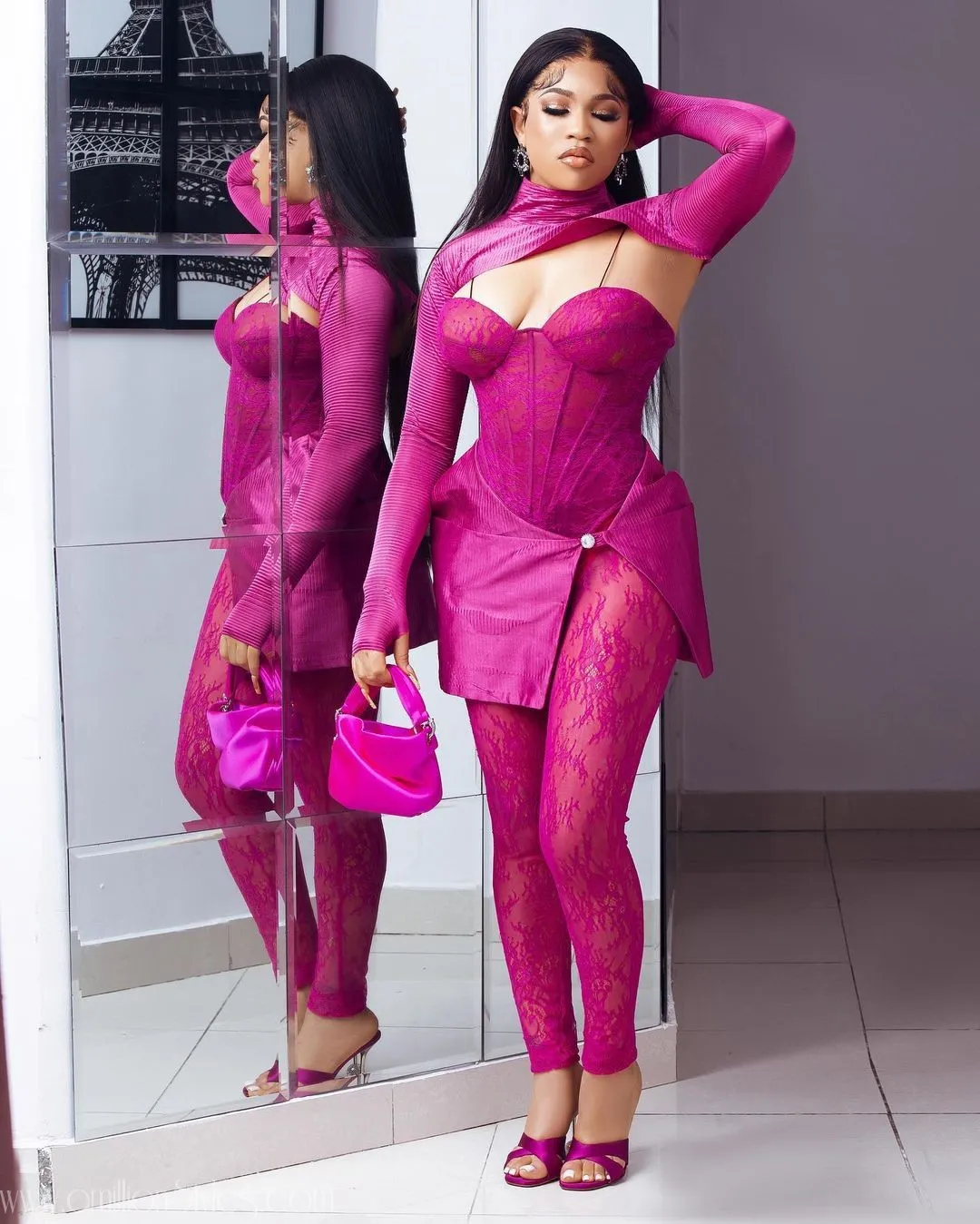 Temsbaby Vs Diiadem, Who Wore This Lace Jumpsuit Better?