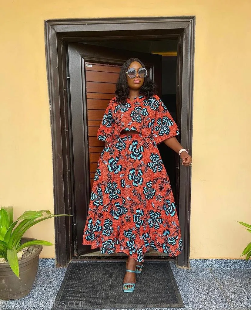 Ankara Two-Piece Outfit Styles in Trend for Ladies