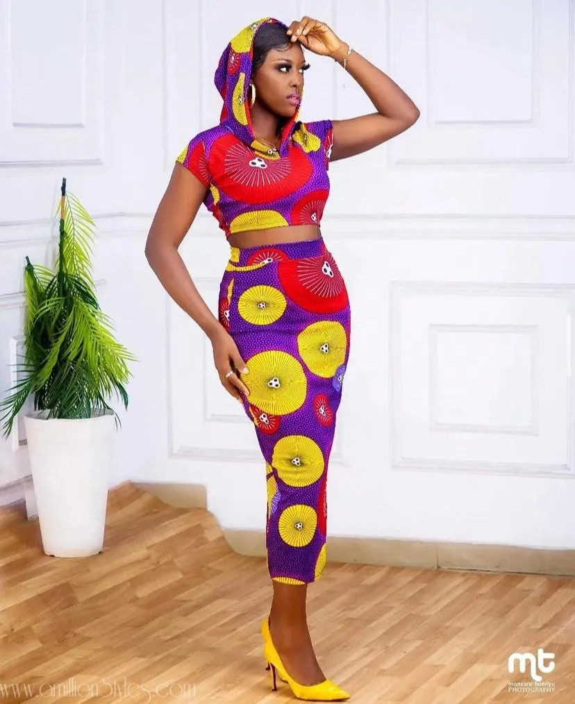 Ankara Two-Piece Outfit Styles in Trend for Ladies
