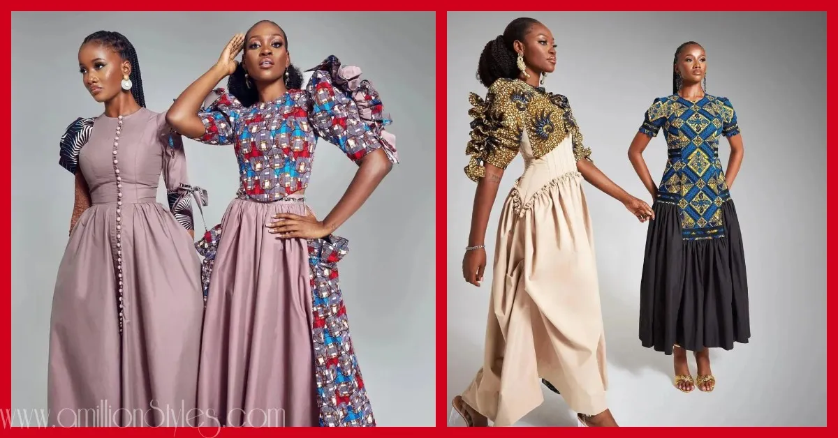 Stylish Ankara And Crepe Mixed Fabric Styles You'll Love
